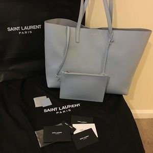 Authentic Saint Laurent Tote- Baby Blue